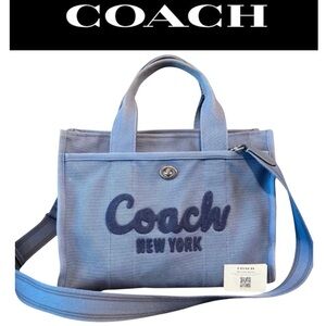 COACH Canvas Cargo Tote Bag w/ Detachable Crossbody/Shoulder Strap, EUC